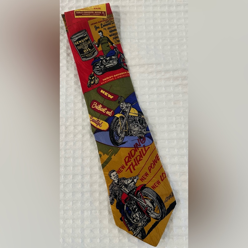 Vintage Harley Davidson Men’s Huntington Tie by Ralph Marlin~100% Silk~Ex Cond!